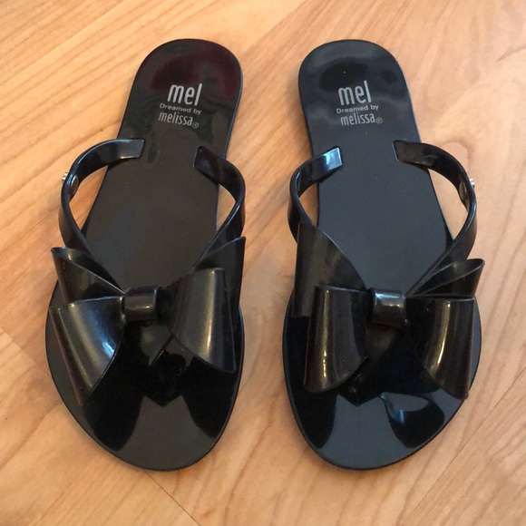 mini melissa bow flip flops